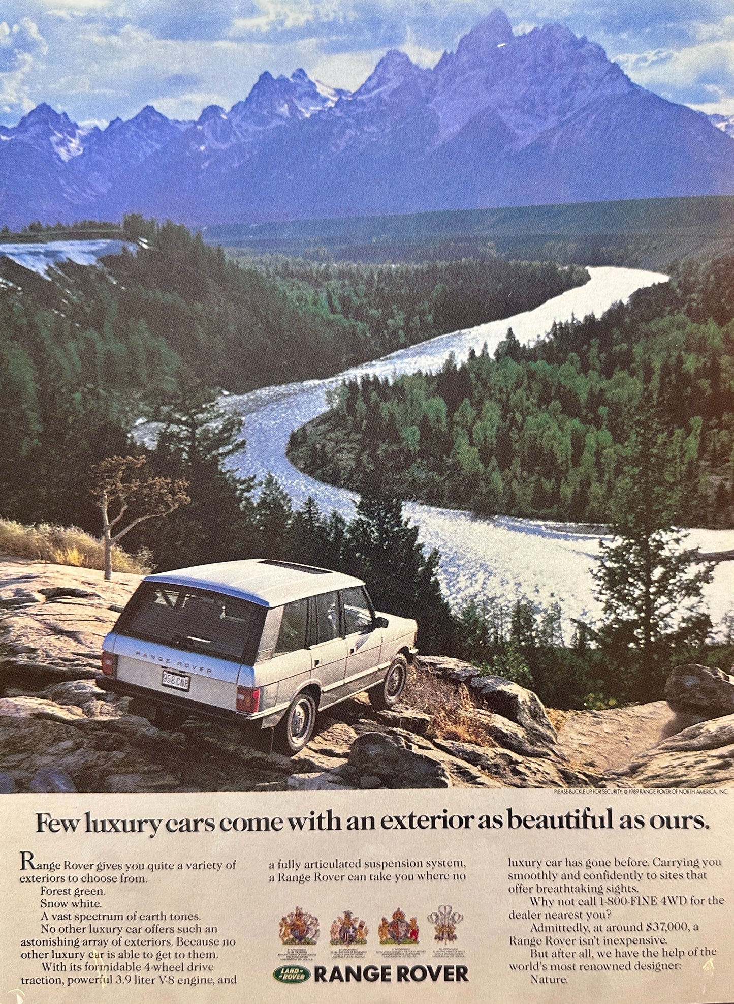 1989 Range Rover - Land Rover - Beautiful Exterior - Mountains - Original Ad