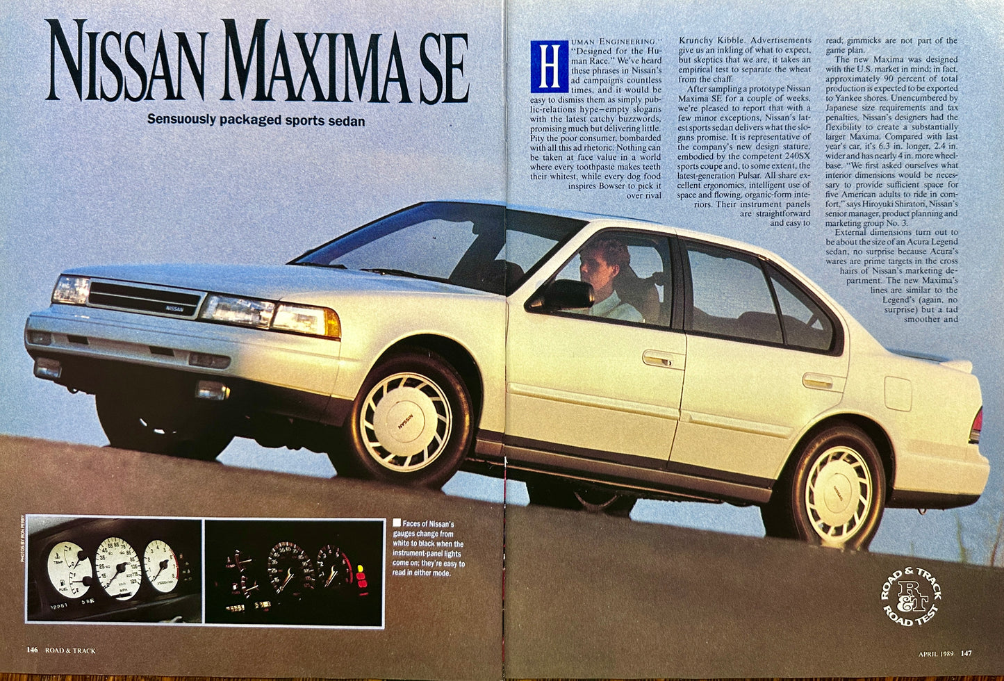 1989 Nissan Maxima R&T Test Drive Report - 5 Pages Complete