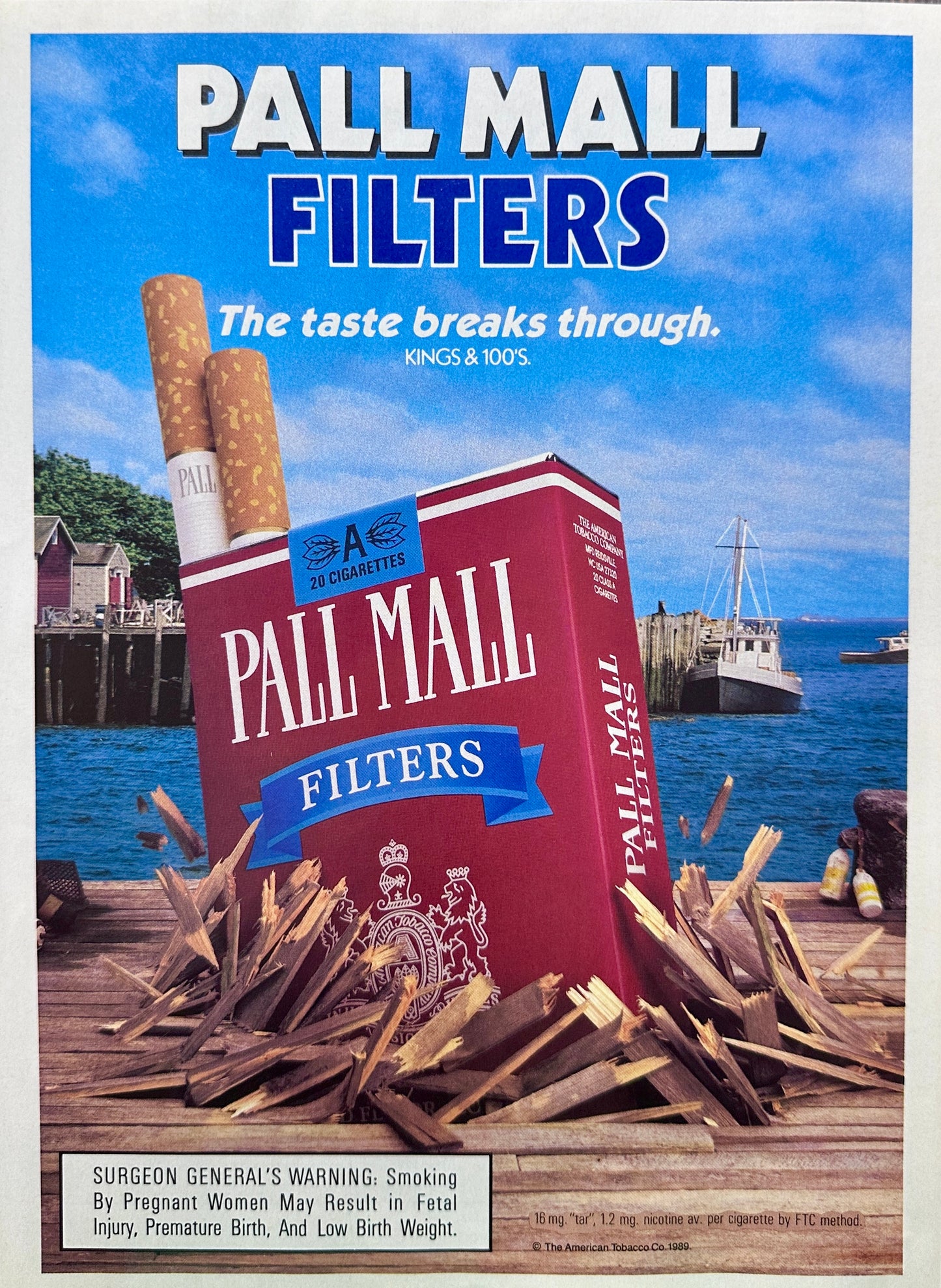 1989 Pall Mall Cigarettes - Seaport setting