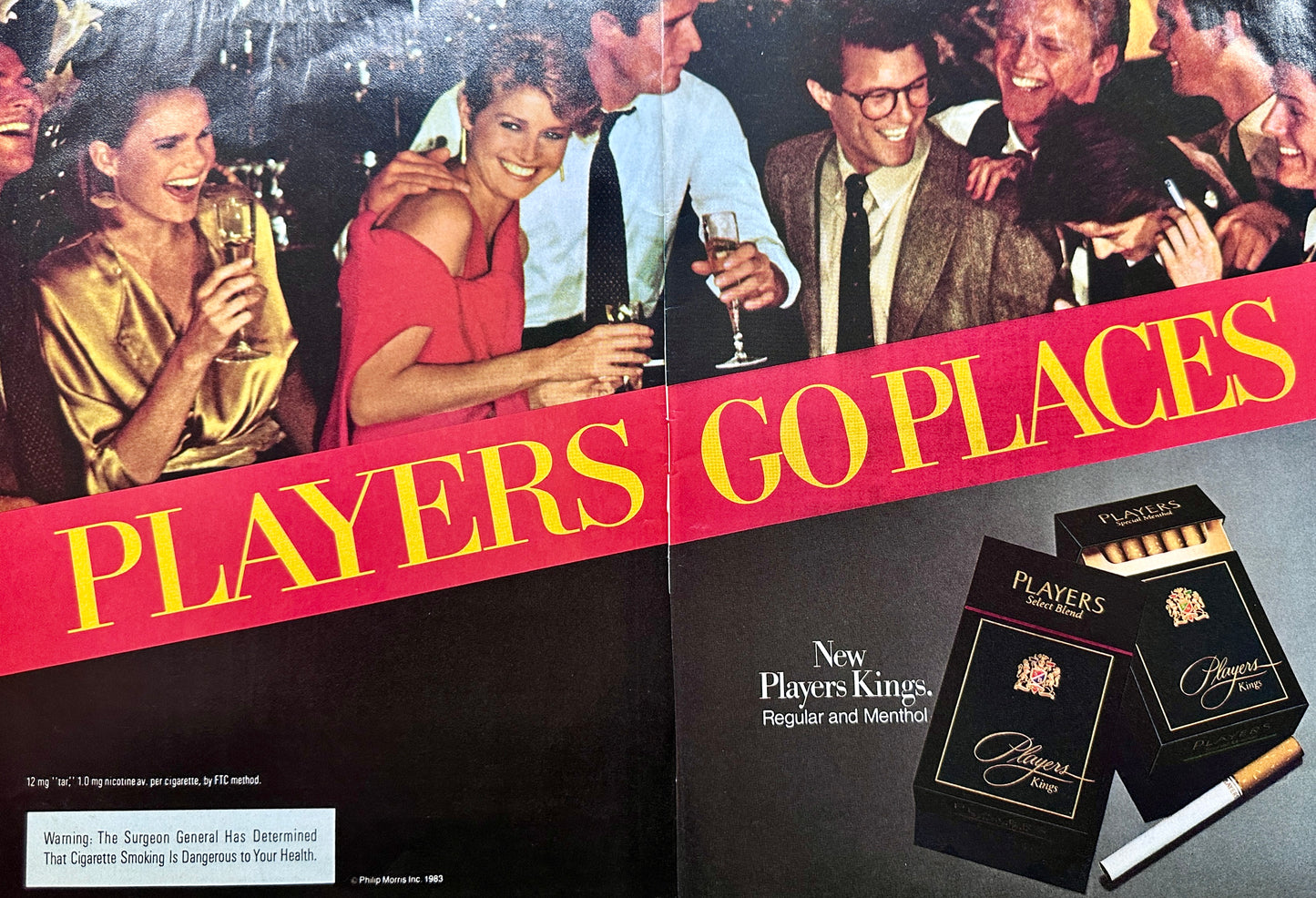 1983 Players Cigarettes by Phillip Morris 3- Page Ad