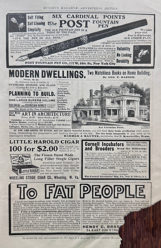 1902 Post Fountain Pen + More original Ads