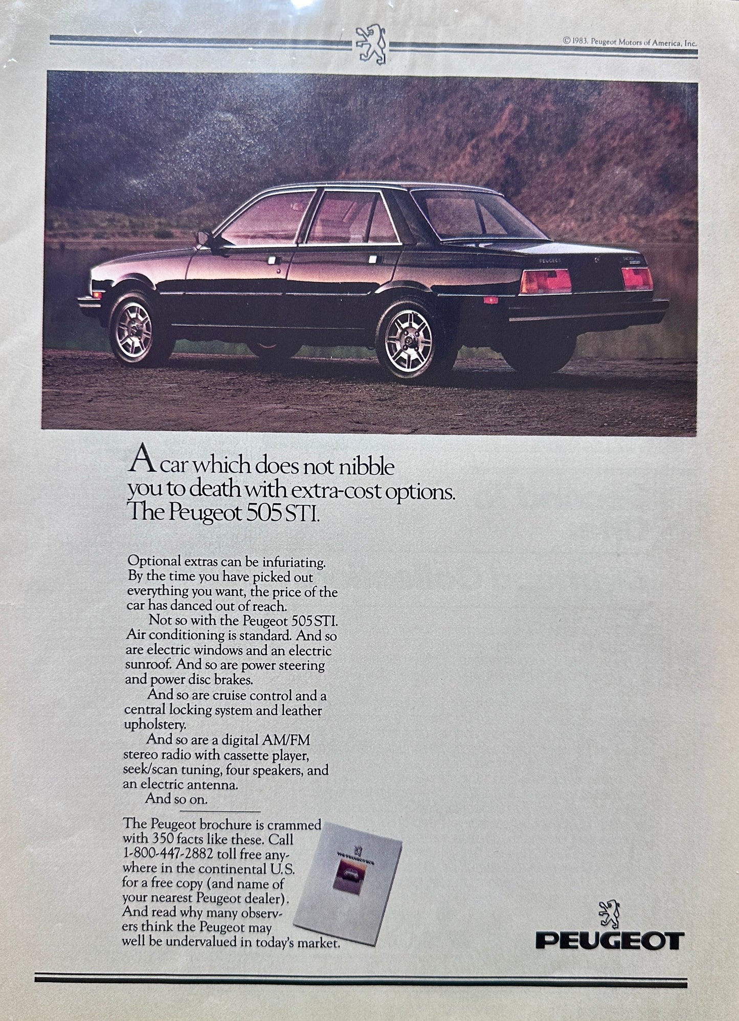 1983 Peugeot 505 STI - Does Not Nibble You To Death - Vintage Ad