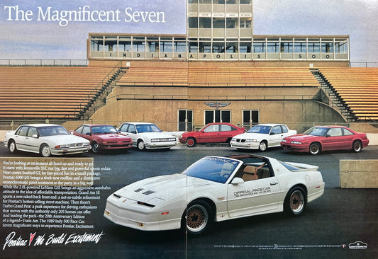 1989 Pontiac - Magnificent Seven 2-Page Ad Grand Prix + More