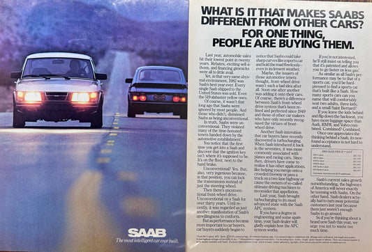 1983 Saab 900 Auto Line - People Are Buying Them 2-Page Ad