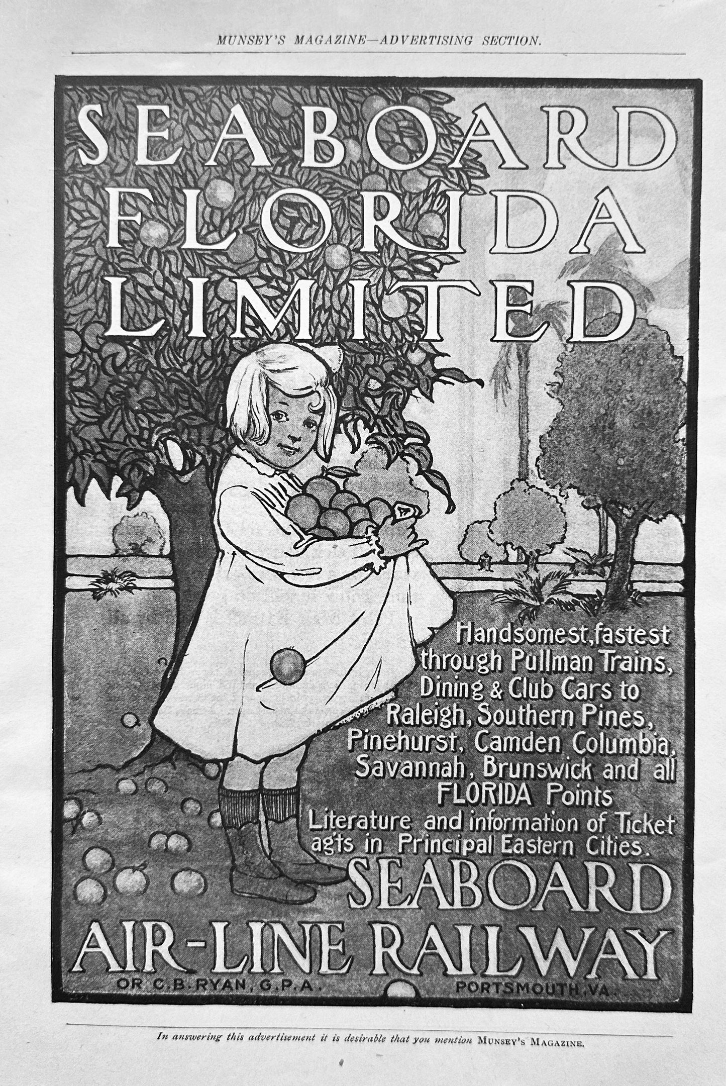 1902 Seaboard Florida Ltd. & Pabst Malt Extract Vintage Ads