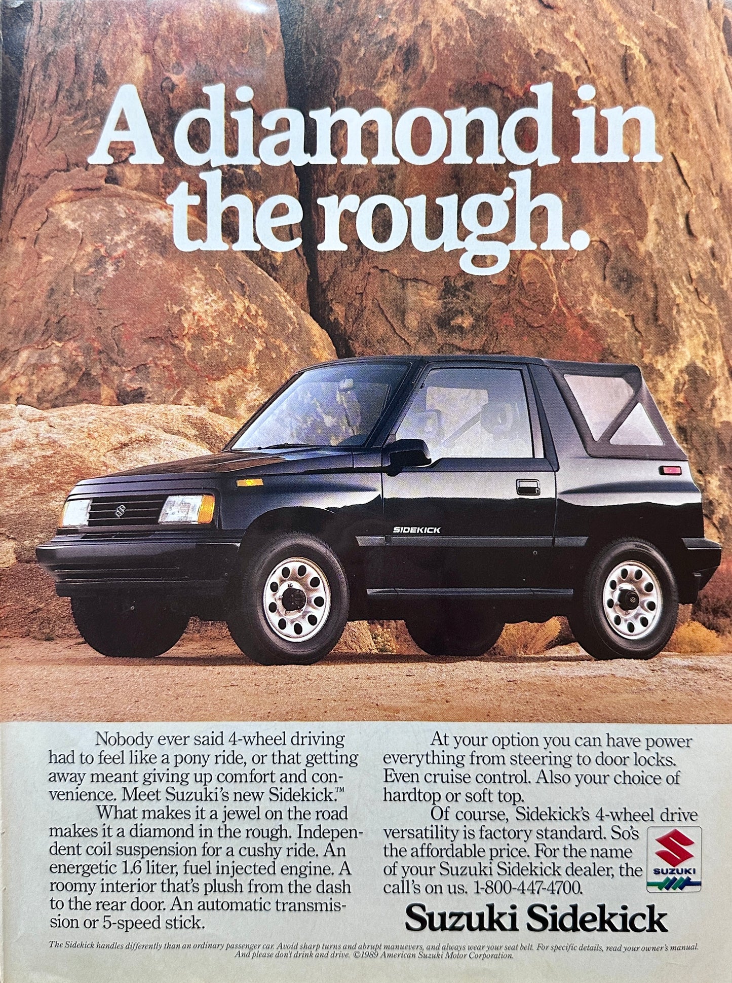 1989 Suzuki Sidekick - A Diamond in the Rough - Vintage Ad