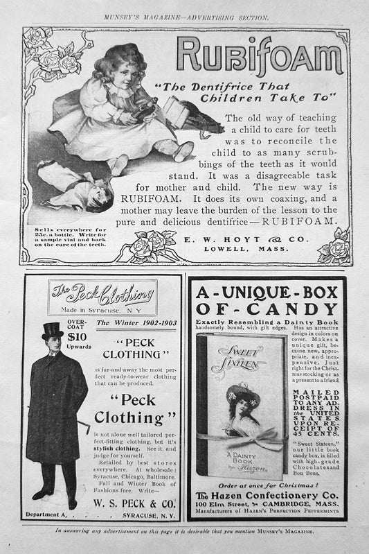 1902 Rubifoam Dentifrice - Children's Toothpaste - Vintage Ad