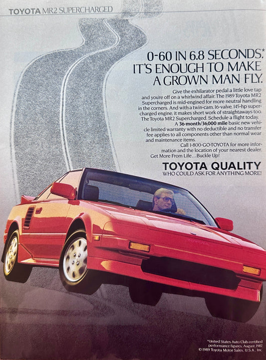 1989 Toyota MR2 Makes a Grown Man Fly - Vintage Ad