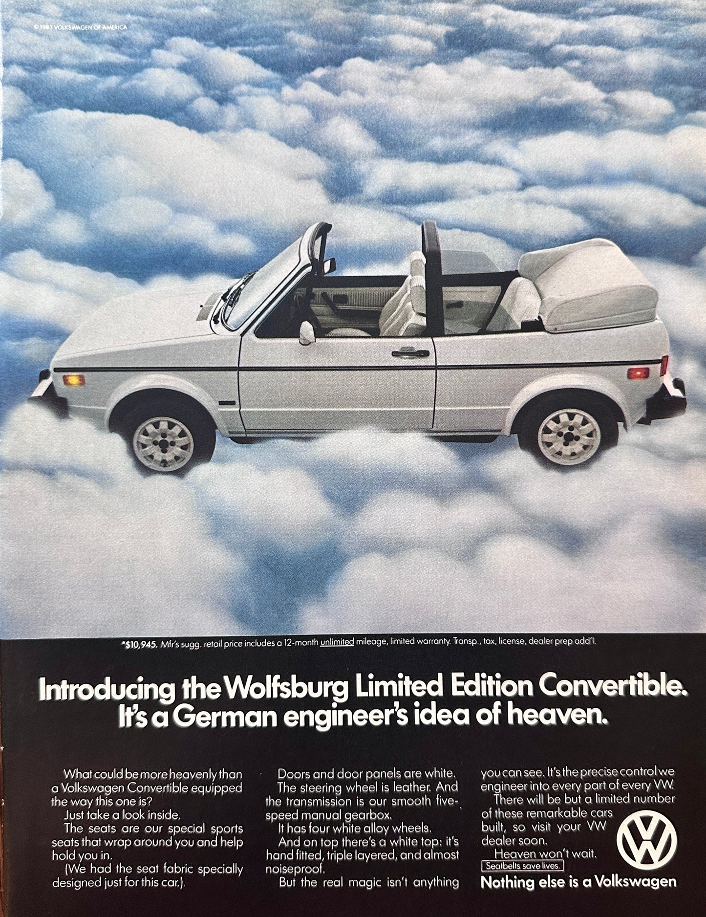 1983 5-Page Volkswagen Wolfsburg Limited Edition Ads