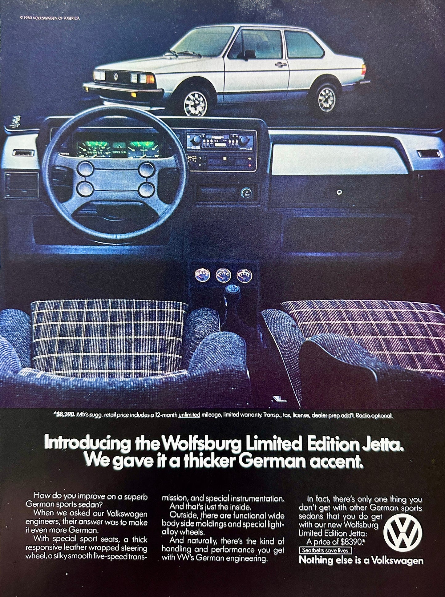 1983 5-Page Volkswagen Wolfsburg Limited Edition Ads