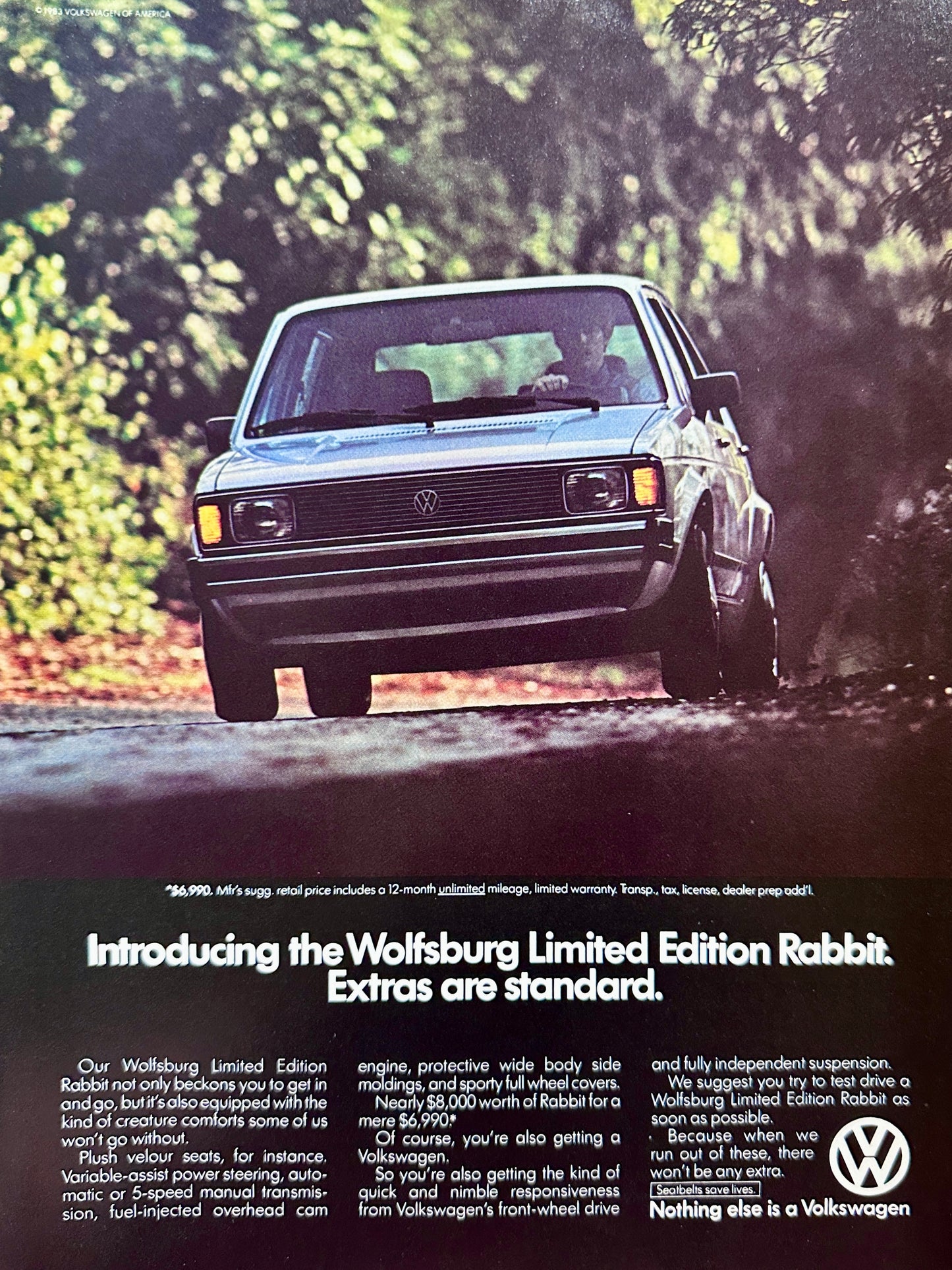 1983 5-Page Volkswagen Wolfsburg Limited Edition Ads