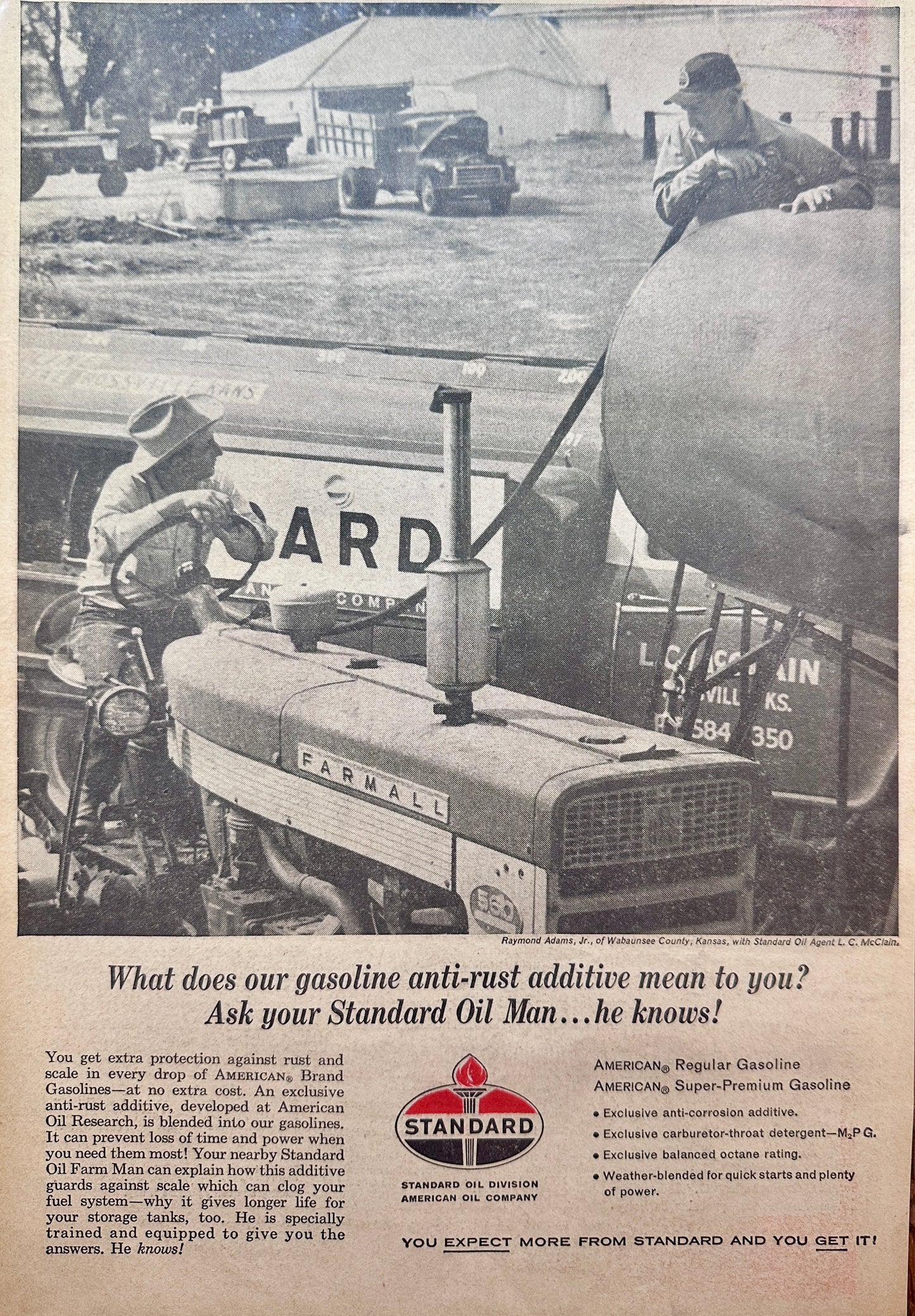 1962 Standard Oil Farm Deliveries with Farmall 560 Tractor - Vintage Ad