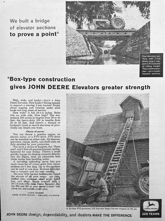 1962 John Deere Elevators - Greater Strength - Vintage Ad