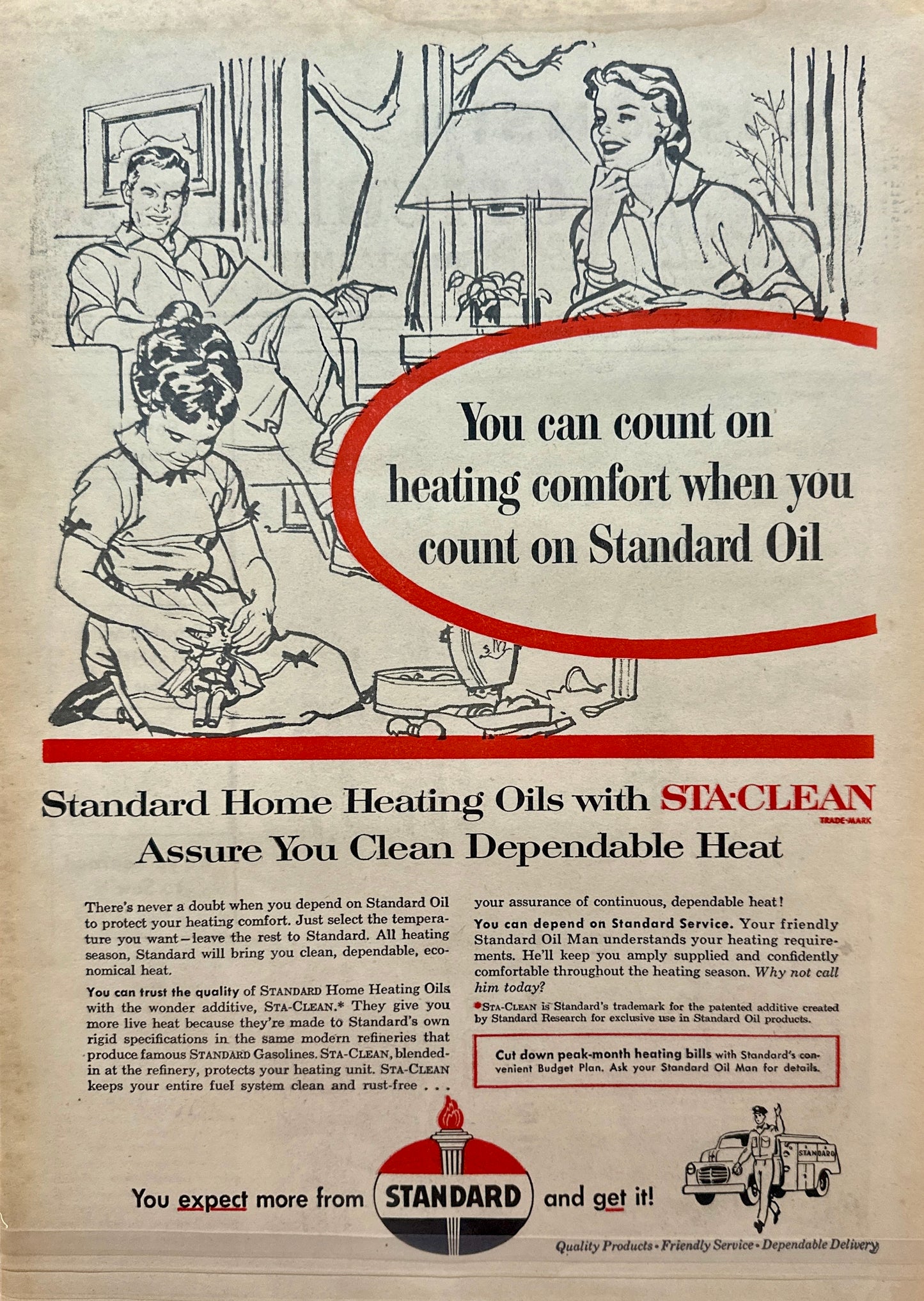 1958 Standard Heating Oil Vintage Ad