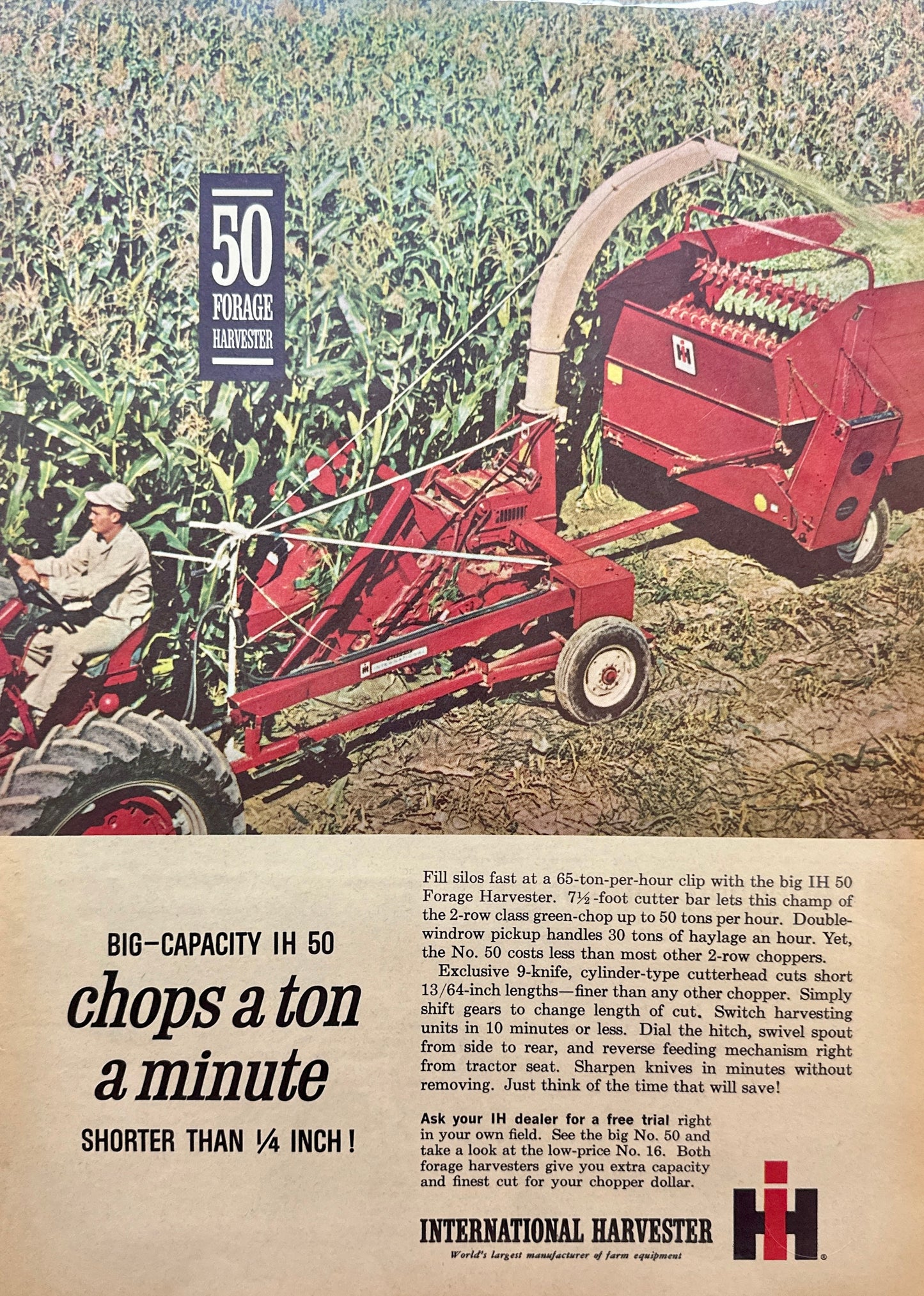 1964 International Harvester 50 Forage Harvester Implement Ad