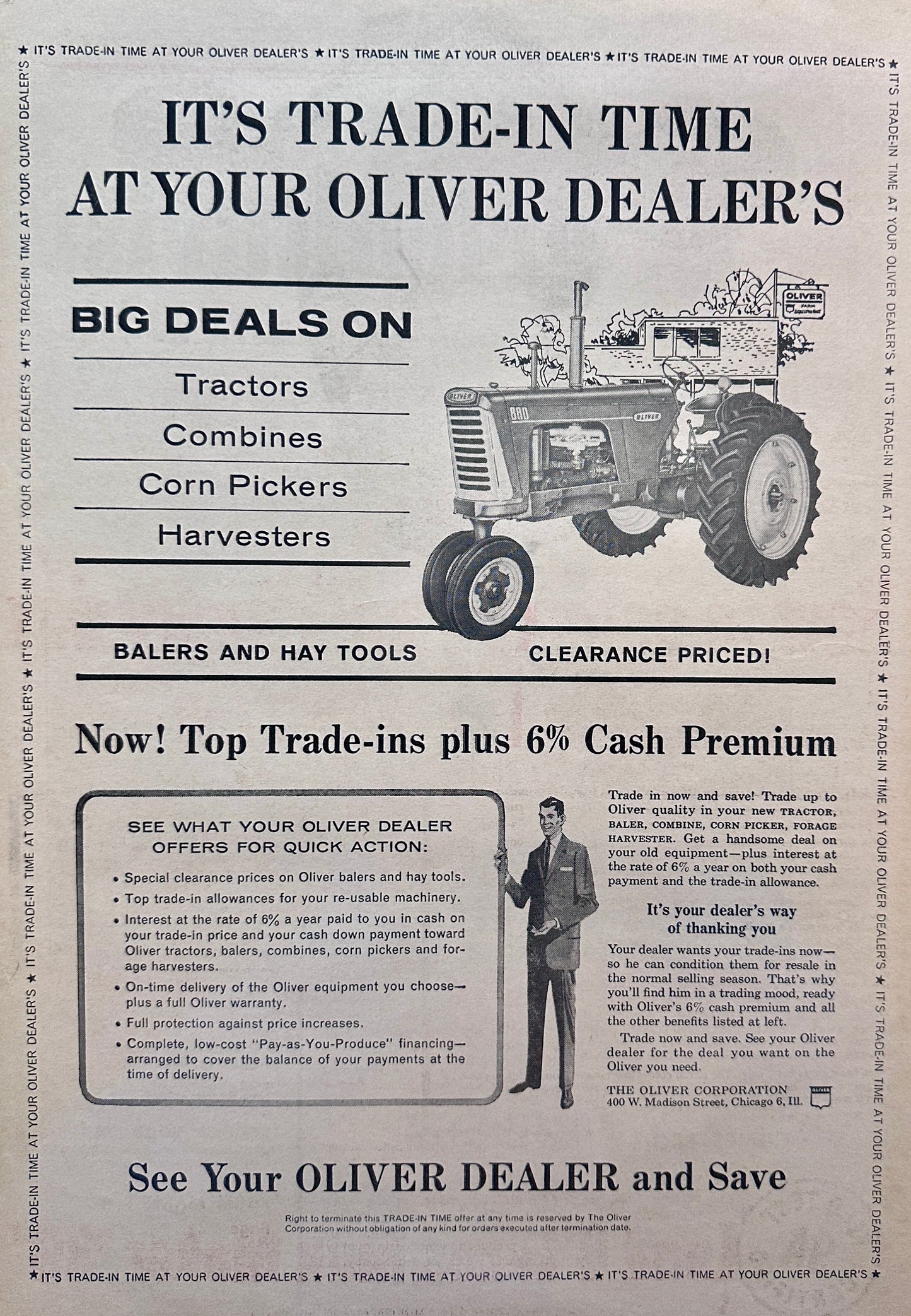 1959 It's Trade-In Time at your Oliver Dealers - Vintage Ad