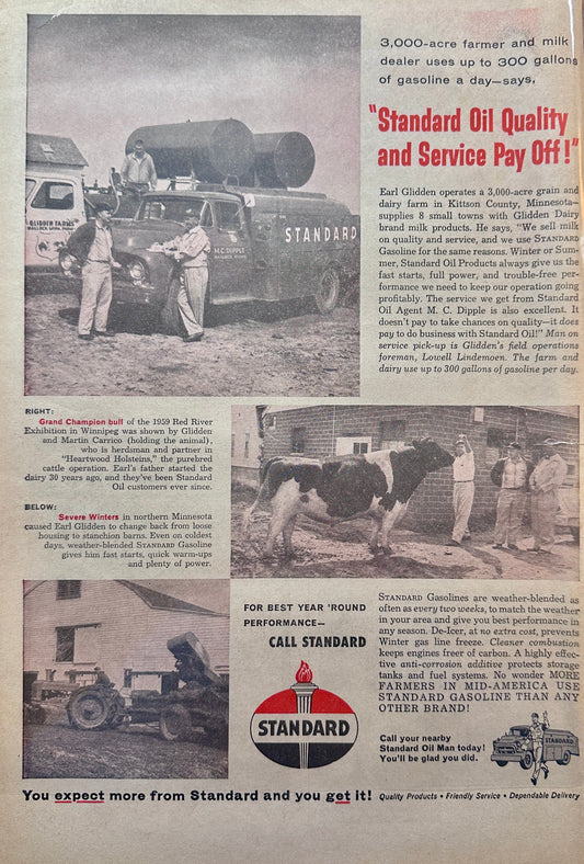 1959 Standard Oil Farm Delivery Service Vintage Ad