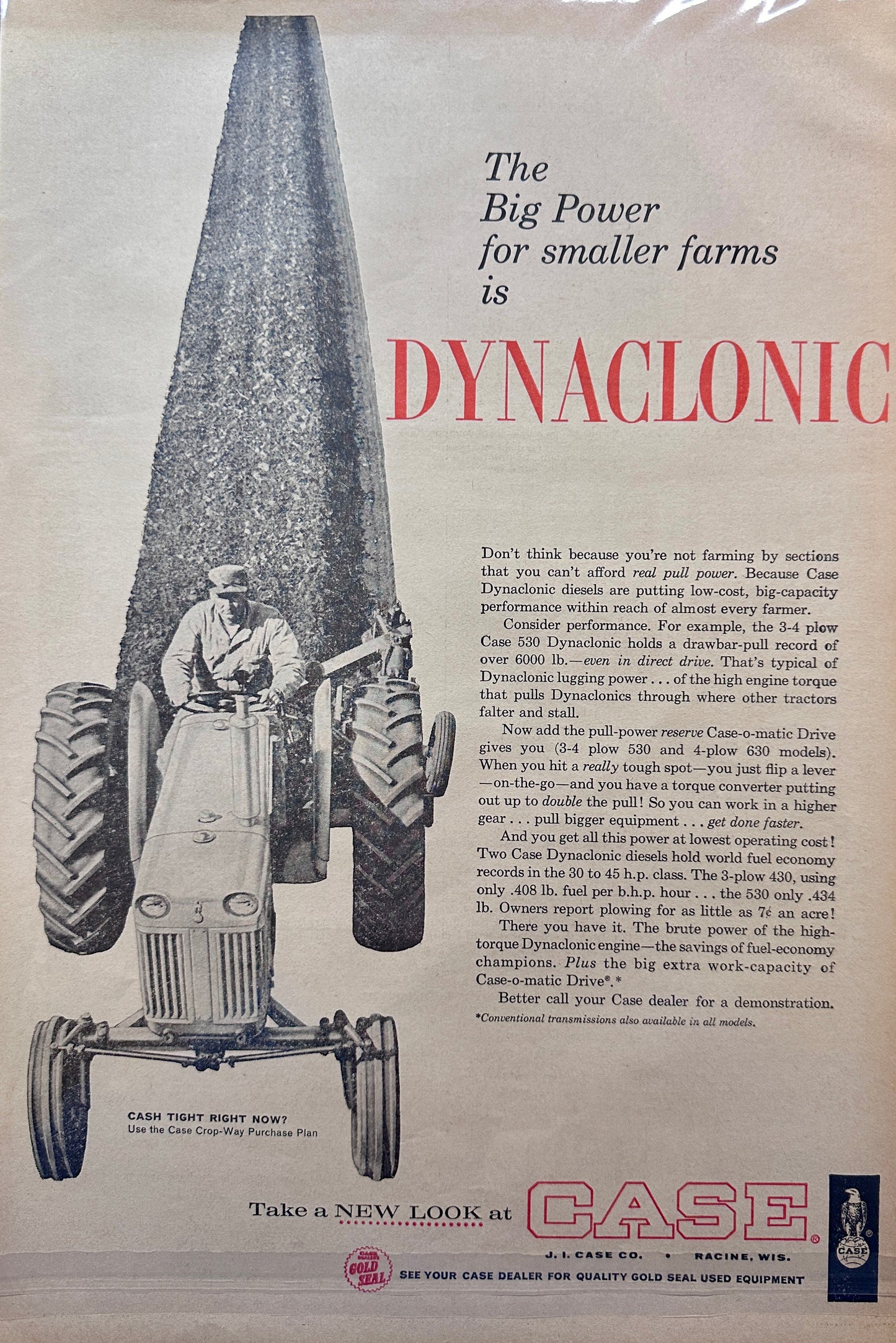 1962 Case 530 Dynaclonic High Torque Tractor - Vintage Ad