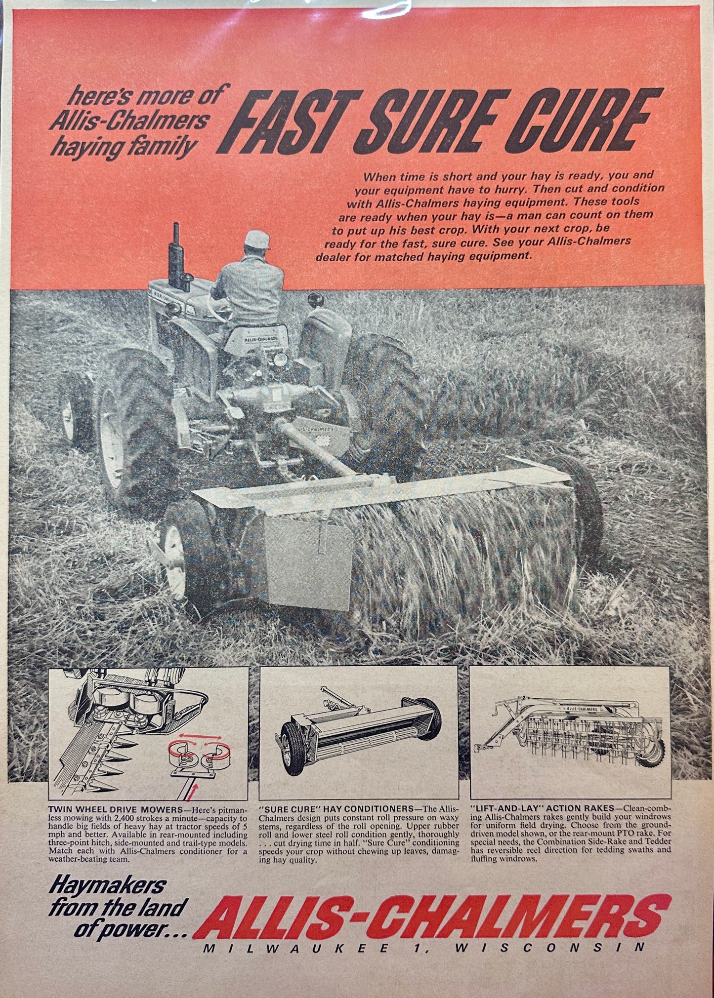 1963 Allis-Chalmers Haymakers from the Land of Power! Vintage Ad