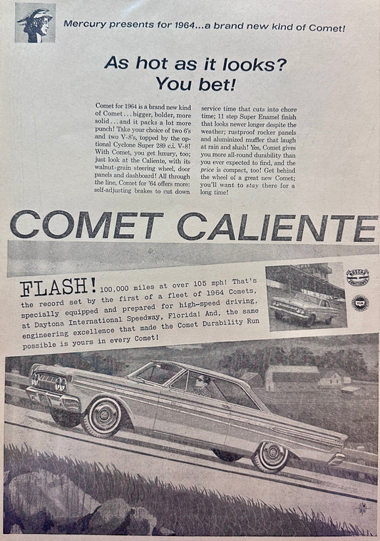 1964 Mercury Comet Caliente - NASCAR Sanctioned - Vintage Ad