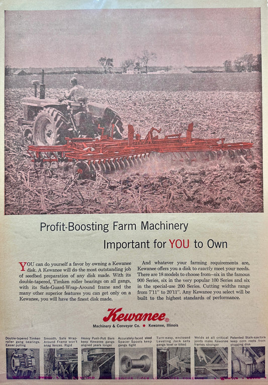 1963 Kewanee Machinery & Conveyor Co - Profit Boosting Farm - Vintage Ad