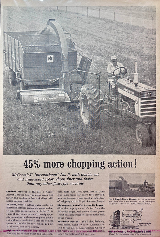 1962 McCormick International #5 Flail Chopper - Vintage Ad