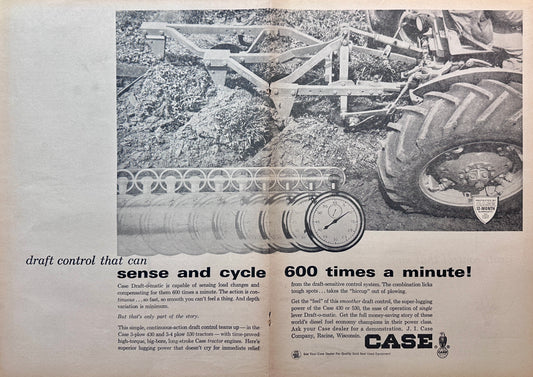 1964 Centerfold Magazine Ad Case 430 and 530 Tractors with Draft-o-Matic