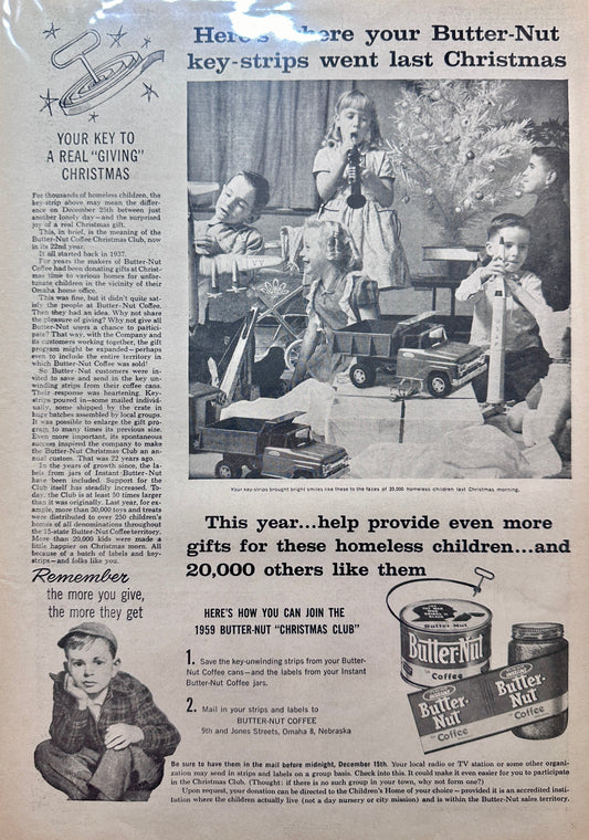 1959 Butternut Coffee Key-Strips Promotional Ad