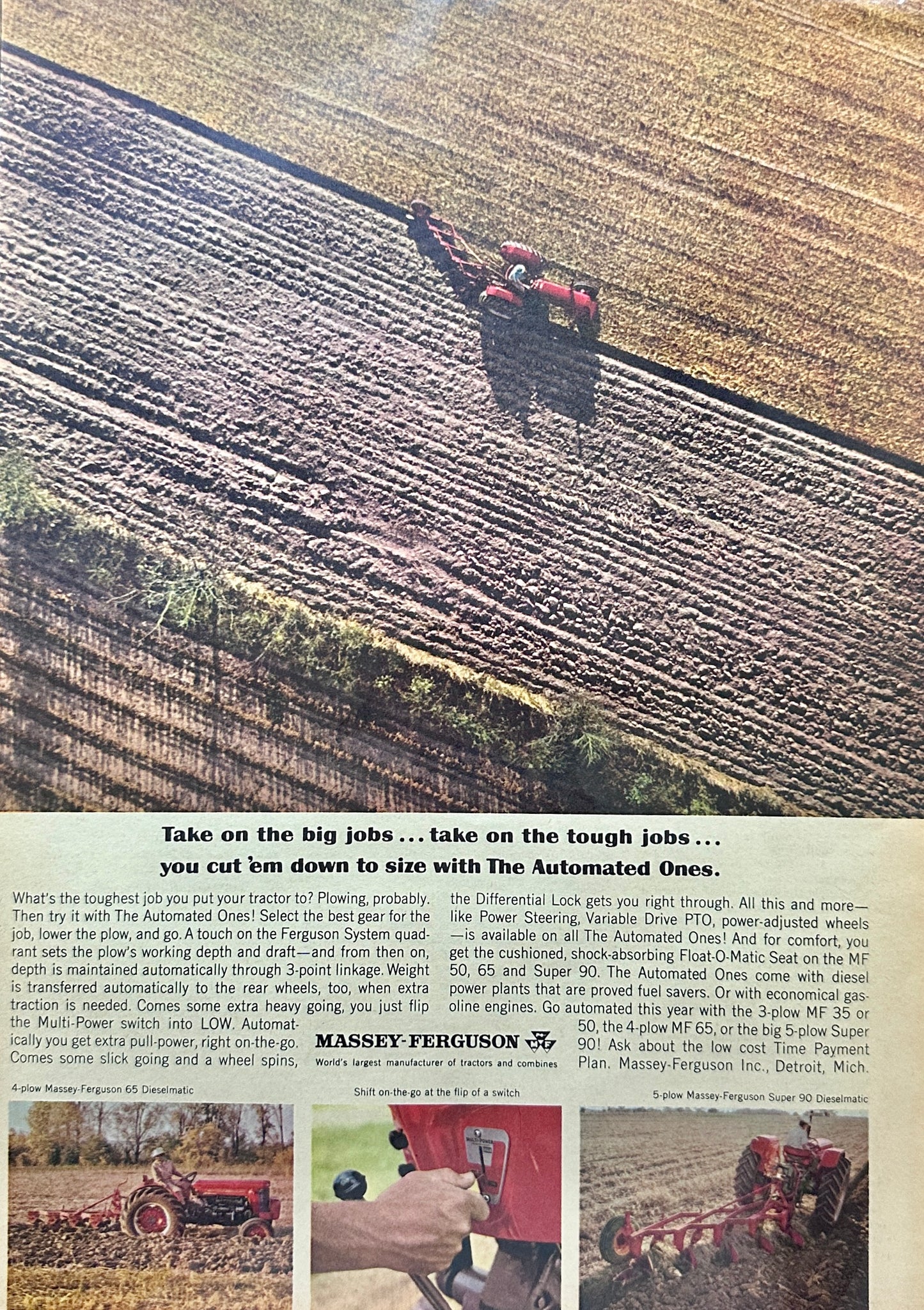 1964 Massey-Ferguson Tractors 65 Dieselmatic & Super 90 Vintage Ad