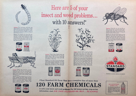 1963 Standard Oil Herbicides & Farm Pesticides Centerfold Ad