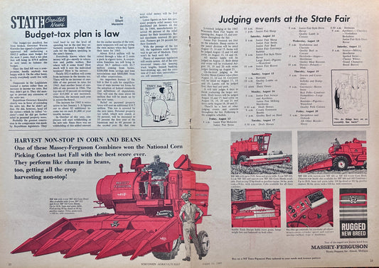 1965 Massey Ferguson 410, 300 & 510 Combines Centerfold Vintage Ad