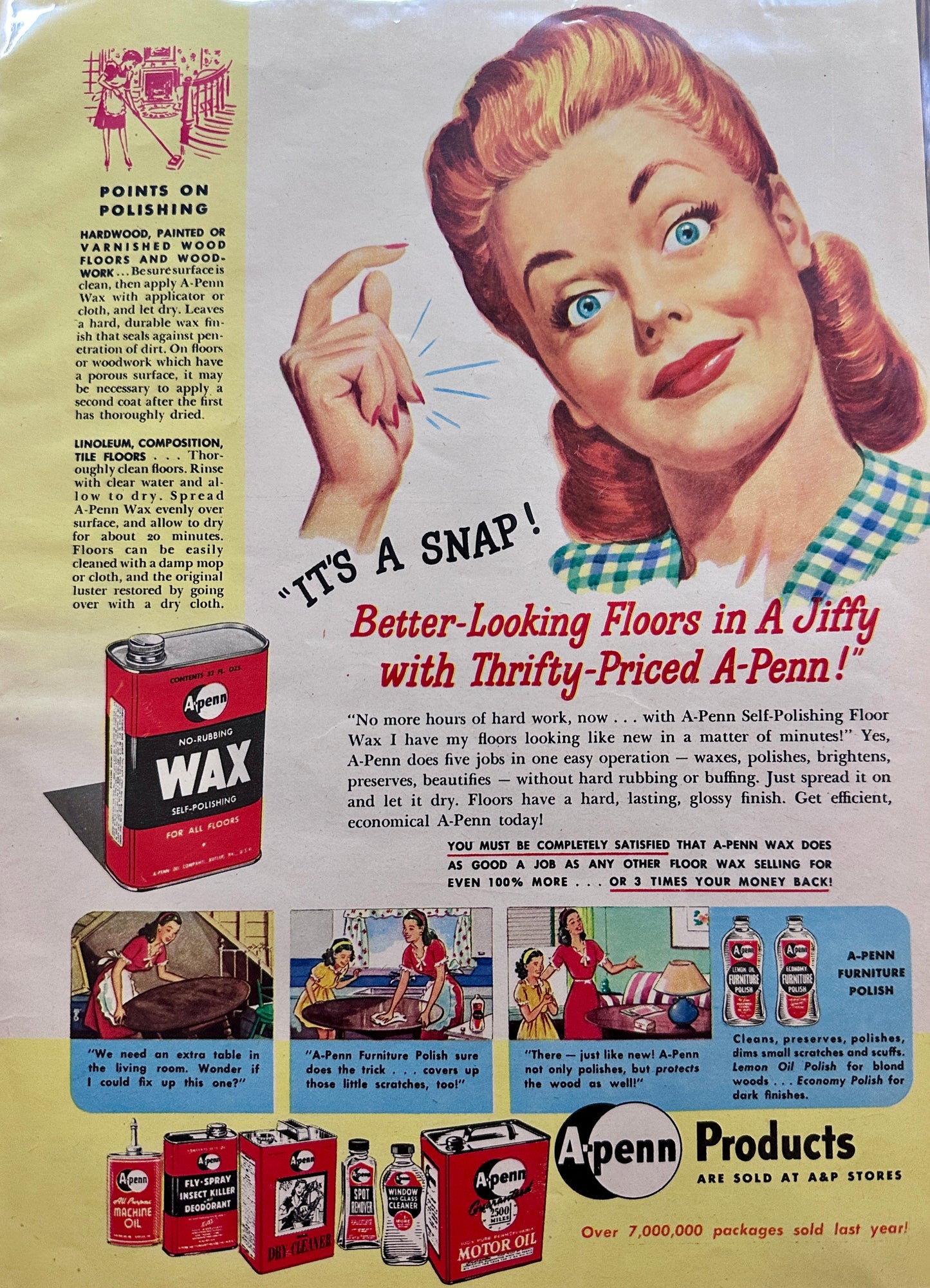 1946 Classic A&P Product Advertising from Pound Cake To Chemicals