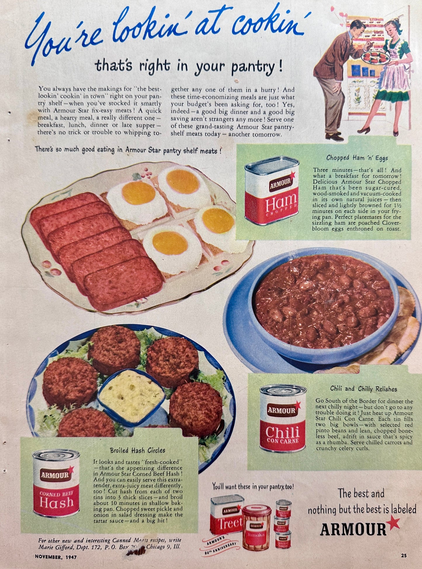 1947 Early Pantry Ads   A&P Coffee & Armour Chili Con Carne