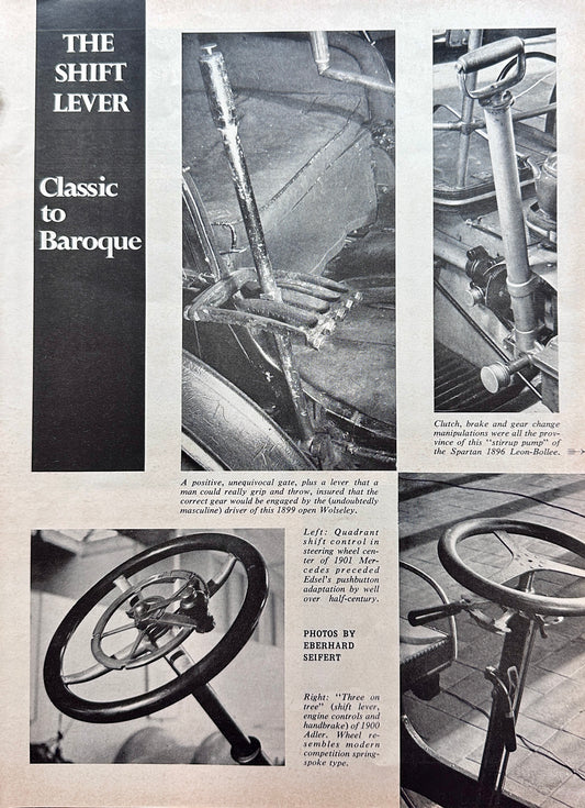 1964 R&T Feature on the Shift Lever Classic to Baroque 3-Pages