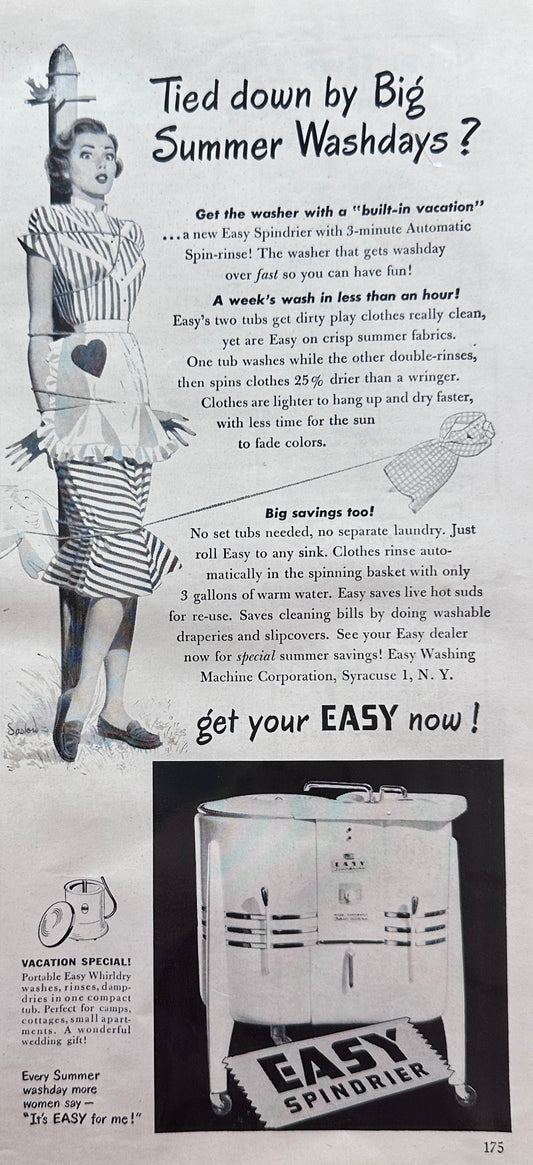 1950 Easy Washing Machine Corp, Syracuse, New York Vintage Ad