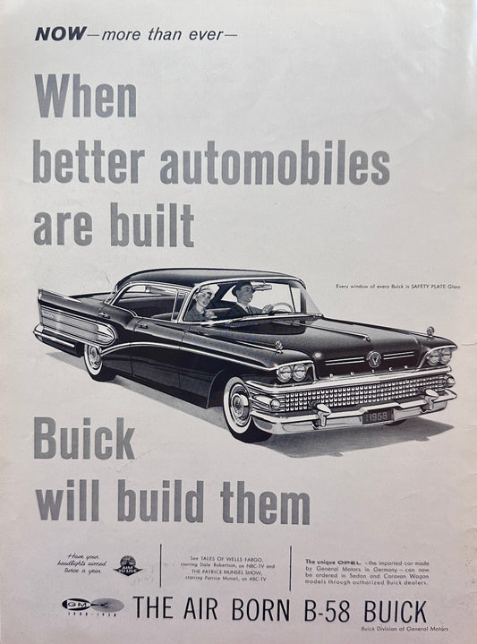 1958 The Air Born B-58 Buick Century Vintage Automotive Ad