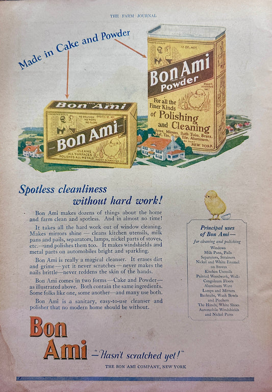 1925 Bon Ami Household Cleaner & Goodrich Tire Vintage Ads N120