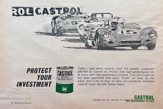 1964 Castrol Motor Oil - Protect Your Investment - Vintage Ad