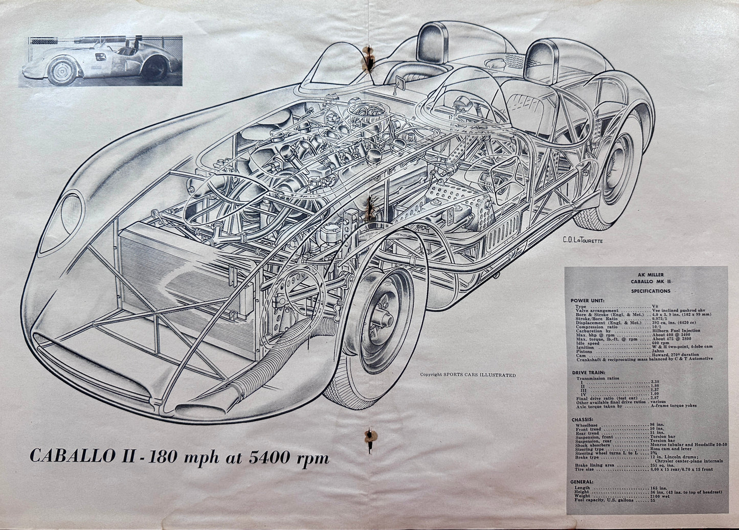 1957 Chrysler Caballo II - 180 mph @ 5400 rpm Cutaway Centerfold