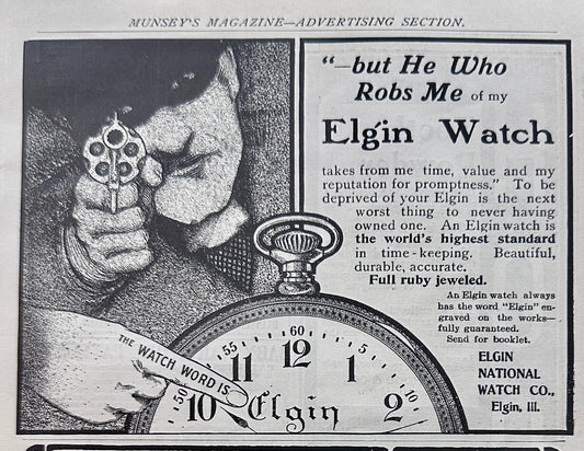 1901 Elgin Watch - The Watch World is Elgin - Vintage Ad