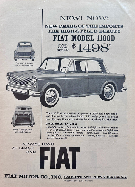 1964 1100D 4-Door Sedan just $1498 - A new Standard of Value Vintage Ad A58