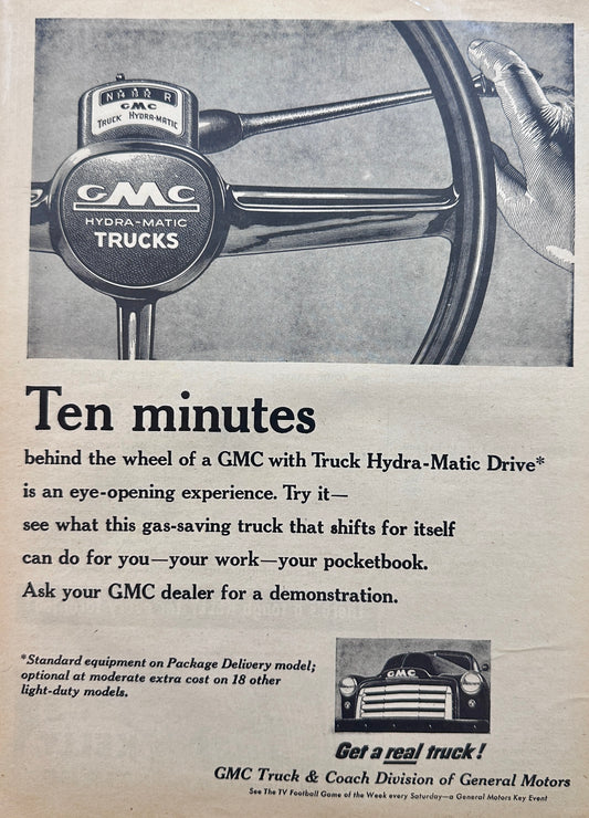 1953 GMC Truck Hydra-Matic Drive First Automatic Transmission Model Ad #A148