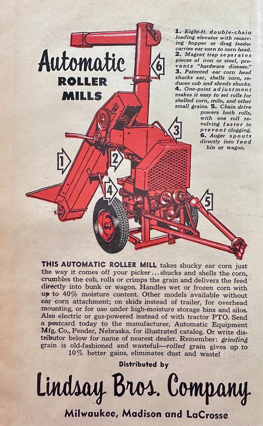 1961 Lindsay Bros Automatic Roller Mils - Vintage Ad