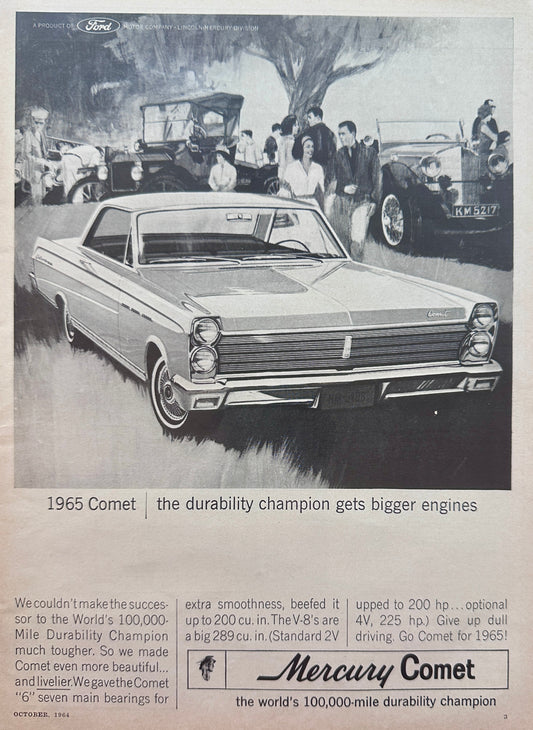 1965 Mercury Comet Durability Champion Vintage Ad #A189