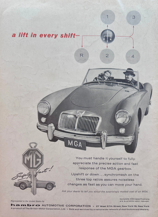 1958 MGA A Lift in Every Shift - Vintage Ad #A187
