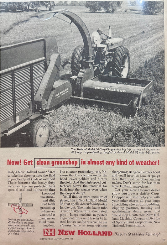1963 New Holland Silage Chopper Vintage Ad N718