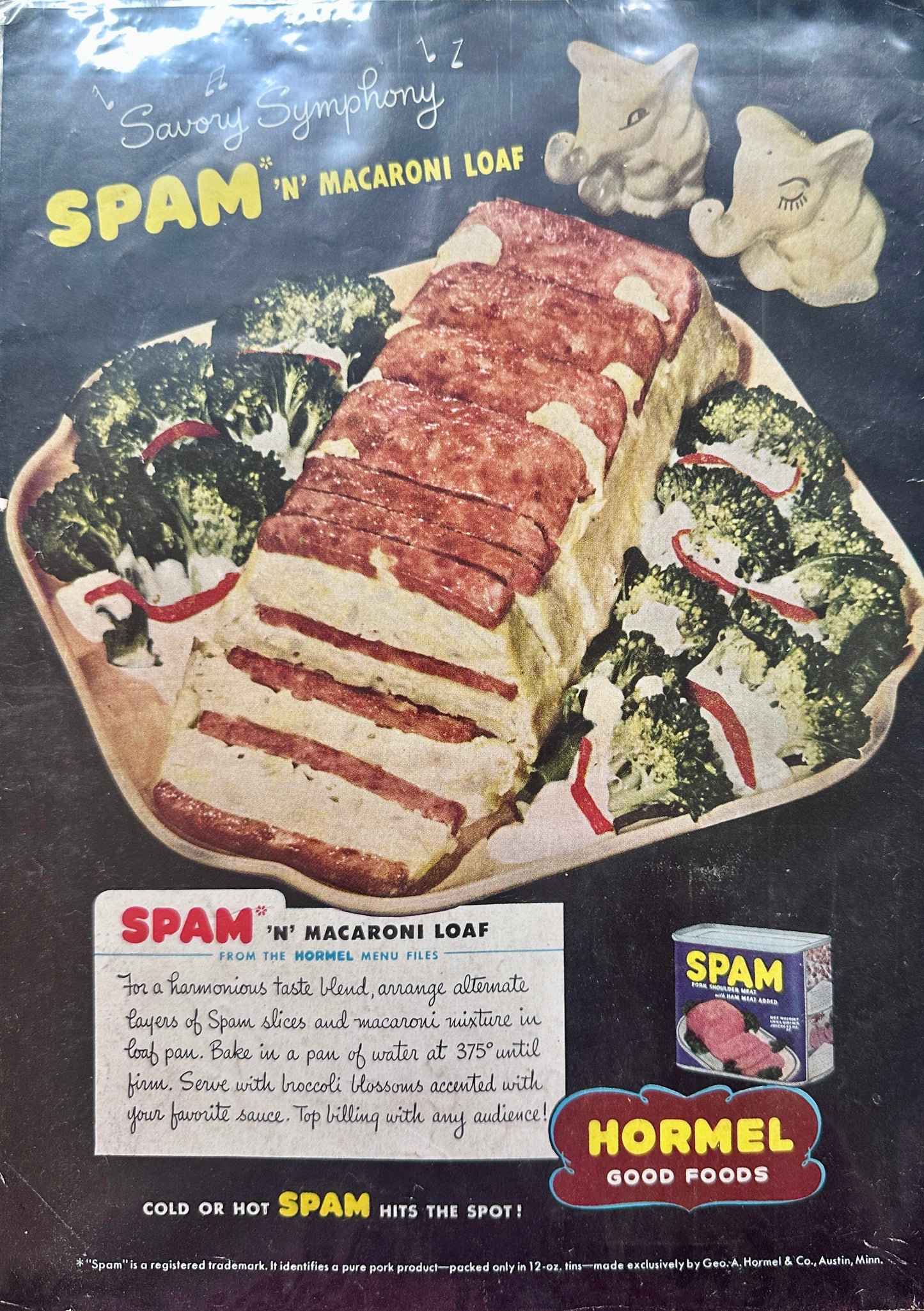 1946 Peter Pan Peanut Butter and Canned Spam Vintage Pantry Ads N755