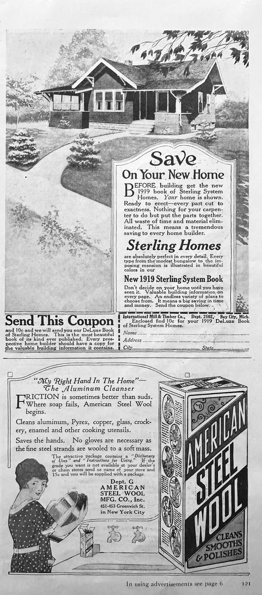 1919 Sterling Homes out of Bay City, MI - Prefab House Vintage Ad #1358