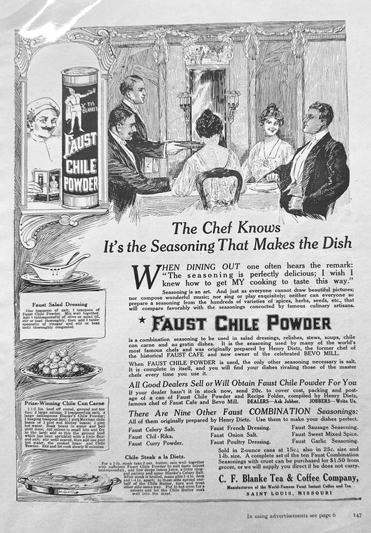 1919 Simplex Ironer & Faust Chili Powder Seasoning Vintage Ads #1361