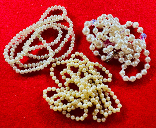 1940's Vintage Lot of Faux Pearl Necklaces